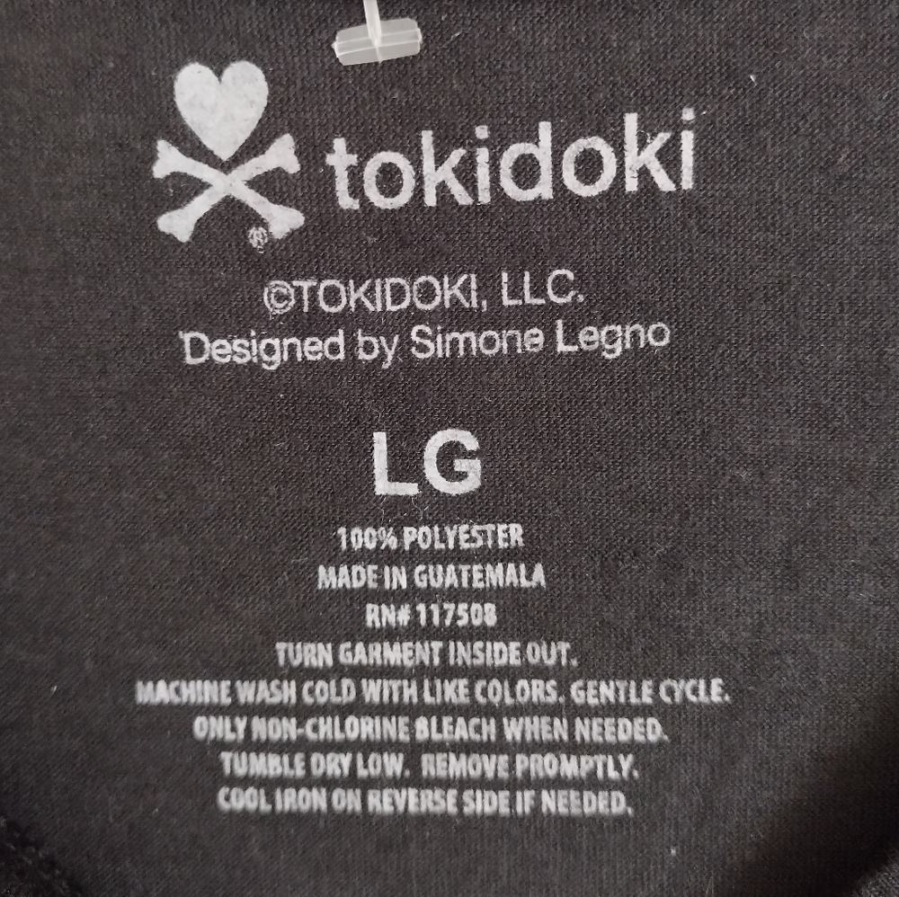 Tokidoki all over space print Black Colorful Character T-shirt size large - Picture 6 of 7